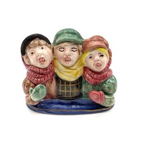 Fitz And Floyd Christmas 3 Boys Singing Hand Painted